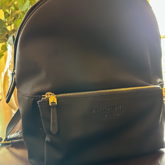 Kate Spade Nylon Backpack, Silver Hardware - Black - Lightly Worn - Picture 2 of 8